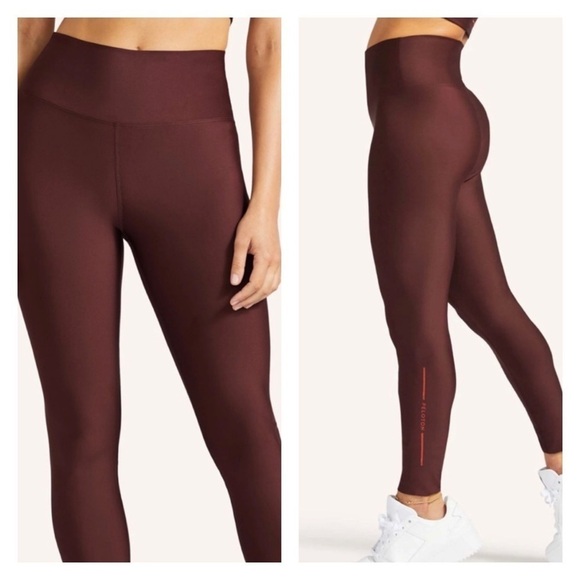 Peloton Burgundy High Waist Full Length Show Up Leggings Activewear Size S - Picture 4 of 10